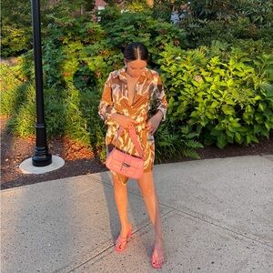 Lulu's brown Swirl Long Sleeve Dress